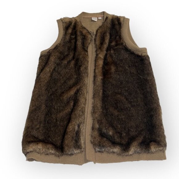 🐻brwn Faux Fur Vest Sml - Picture 1 of 7